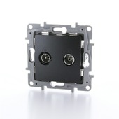 Prise coaxiale TV-FM Niloé Legrand anthracite