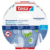 Tesa Powerbond montagetape waterproof wit 5000x19 mm
