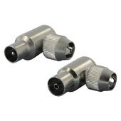 Q-link coax stekker en -tegenstekker haaks metaal