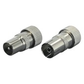 Q-link coax stekker en -tegenstekker metaal