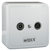Q-link coax stopcontact TV/FM opbouw wit