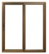 Porte coulissante en bois dur 210x240 cm U=1,1 brun