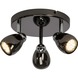 Plafonnier 3 spots LED Milano GU10 3 W 250 lumens Brillant chromé noir