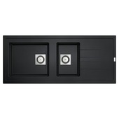 Van Marcke Molto spoeltafel 117x50 cm 2 bakken zwart grafiet