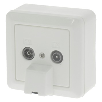 Câble TV Prise Murale RJ45 - Coaxial Mâle Mâle 2 M Blanc