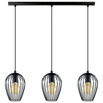 Beschikbaar Redenaar Lam Eglo Vintage pendellamp Newtown E27 max 3x 60 W exclusief lamp zwart |  hanglampen | GAMMA.be