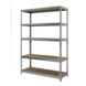Metalen opbergrek breed 5 legborden 175 kg/legplank 180x120x45 cm