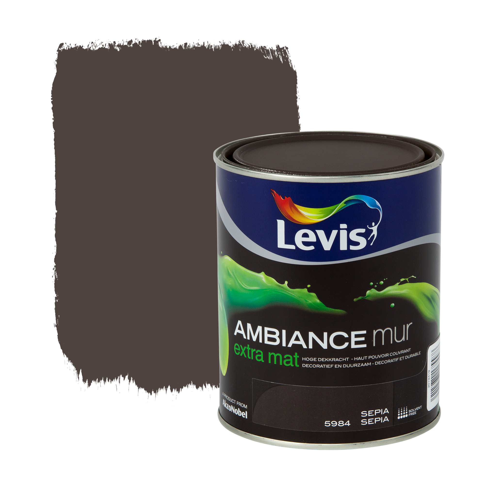 Peinture Ambiance Mur Levis extra mat sépia 1 L Peinture