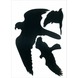 Pickup glassilhouet vogels zwart 3 stuks