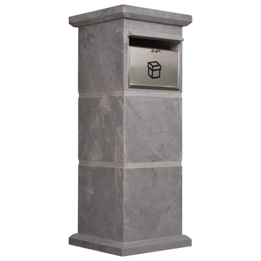 Brievenbus staand bluestone met pakketvak 105 x 40 x 40 cm