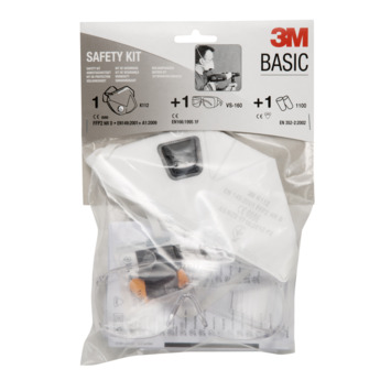 3M Basic veiligheidsset met veiligheidsbril, oordopjes en stofmasker