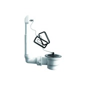 Bonde pour évier avec trop-plein et bouchon 6/4"