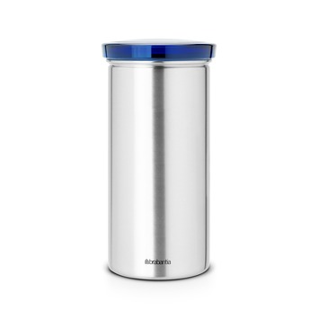 Brabantia voorraadbus voor koffiepads met blauw deksel