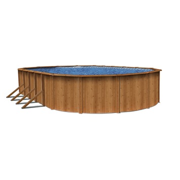 achterzijde Voetzool Tegen Zwembad 610x366x122 cm hout 23m³ + filter | | GAMMA.be