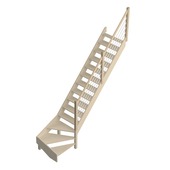 Rampe type G en bois et aluminium Jura pour 1/4 tournant