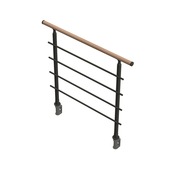 Biax borstwering in aluminium grijs 120 cm