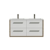 Tiger badkamermeubel Boston 120cm chalet eik/wit met grepen RVS