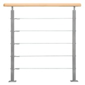 Sogem borstwering beuken/metaal 100 cm voor trap Alsace