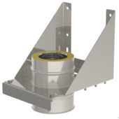 Saninstal muursteun met dubbelwandige buis voor pelletkachel Ø 80-130 mm inox