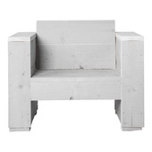 Loungestoel Marlind wit steigerhout