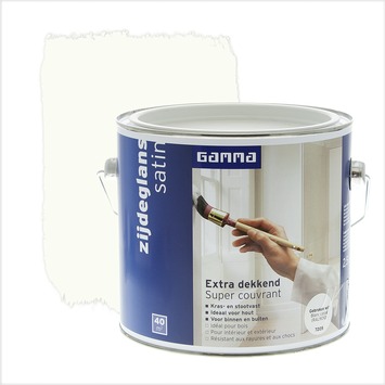 GAMMA lak extra dekkend zijdeglans RAL9010 gebroken wit 2,5 L