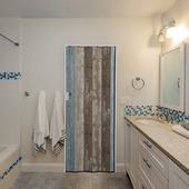 Grosfillex vouwdeur Spacy Cabane pvc naturel en blauw 84x205 cm