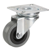 Roulette pivotante caoutchouc avec plateau 50 mm max. 35 kg