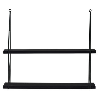 WOOOD wandrek Kiki L metaal zwart set van 2 planken