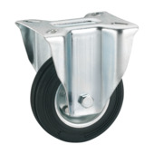 Roulette fixe caoutchouc fixation sur platine 125 mm max. 100 kg