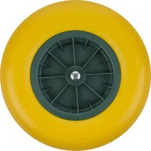 Roue de brouette jaune diamètre 360 mm / arbre 70 mm