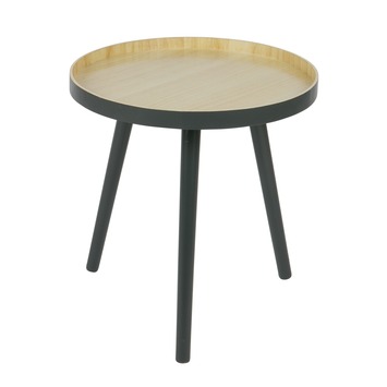 WOOOD bijzettafel Sasha antraciet met hout