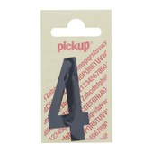Pickup plakcijfer 4 60 mm zwart