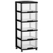 Tour de rangement à roulettes 5 tiroirs Eify Allibert noir 5x 20 L
