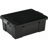 Boîte de rangement Power 43 L noir avec clips gris avec couvercle