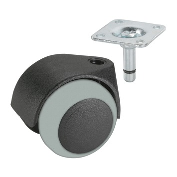 Roulettes Pivotantes Caoutchouc Gris 50mm - Lot De 4 - Charge 180kg -  - Bricolage