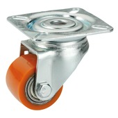 Roulette pivotante PU sur plaque 35 mm max. 100 kg
