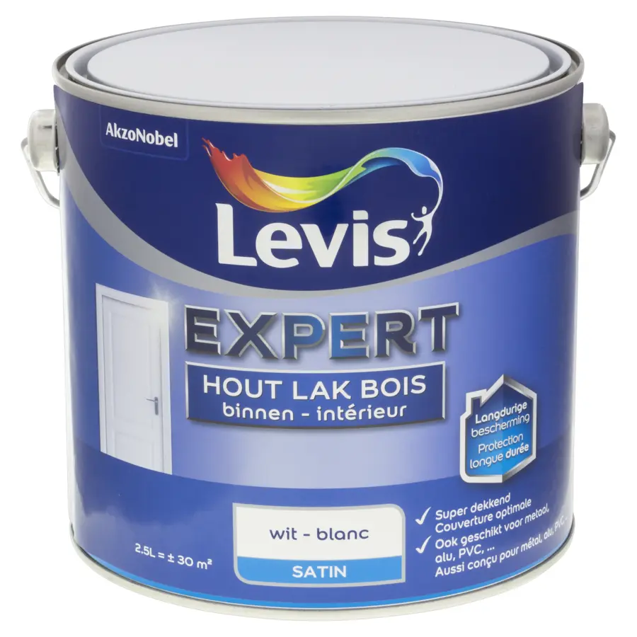 Levis Expert binnenlak zijdeglans wit 2,5 liter