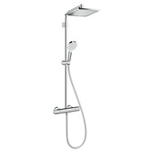 Hansgrohe Crometta E regendoucheset met handdouche en thermostaatkraan chroom