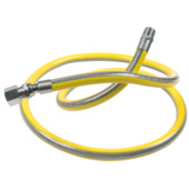 Flexible de raccordement pour gaz naturel Van Marcke pour appareils domestiques fixes 1/2"Mx1/2"F  75 cm jaune