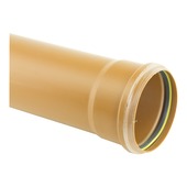 Rioolbuis 125mm x 1m rubberring roodbruin