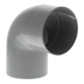 Bocht 90 graden regenwaterafvoer met lijmmof donkergrijs 80 mm