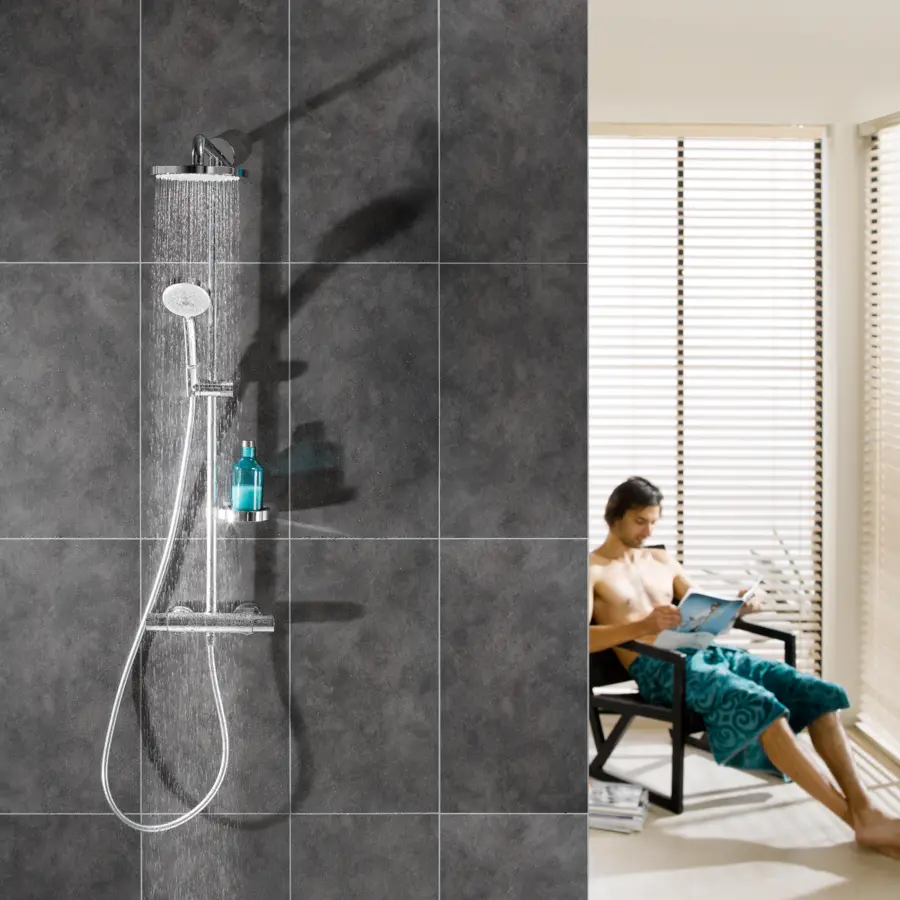 Dalle murale pvc Dumawall + 37,5x65 cm 1,95 m² Mystic dark grey