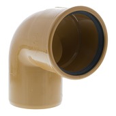 Martens bochtstuk 90 graden met mannelijk uiteinde roodbruin 110 mm