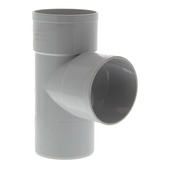 Martens T-stuk 90 graden regenwaterafvoer met 2x lijmmof lichtgrijs 80 mm