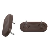 Suki Meubelglijders kunststof met nagels 45x20 mm bruin 8 stuks