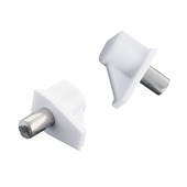 Suki Kastplankdragers kunststof/metalen stift 5 mm wit 12 stuks