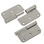 Suki Paumellen inox, ronde hoeken links   80 x 80 mm