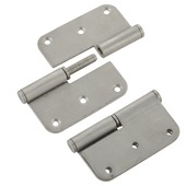 Suki Paumellen inox, ronde hoeken rechts  80 x 80 mm