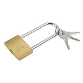 Suki Hangslot messing met hoge beugel 40 mm