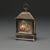 Lanterne de neige avec père Noël en luge LED blanc chaud pour l'intérieur